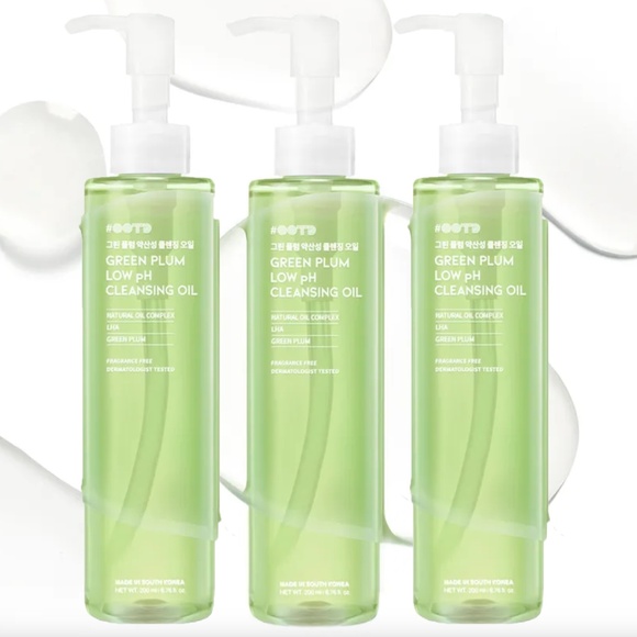 Lot 3pc New Korean OOTD Green Plum Low PH Cleansing Oil K-Beauty 200ml Cleanser